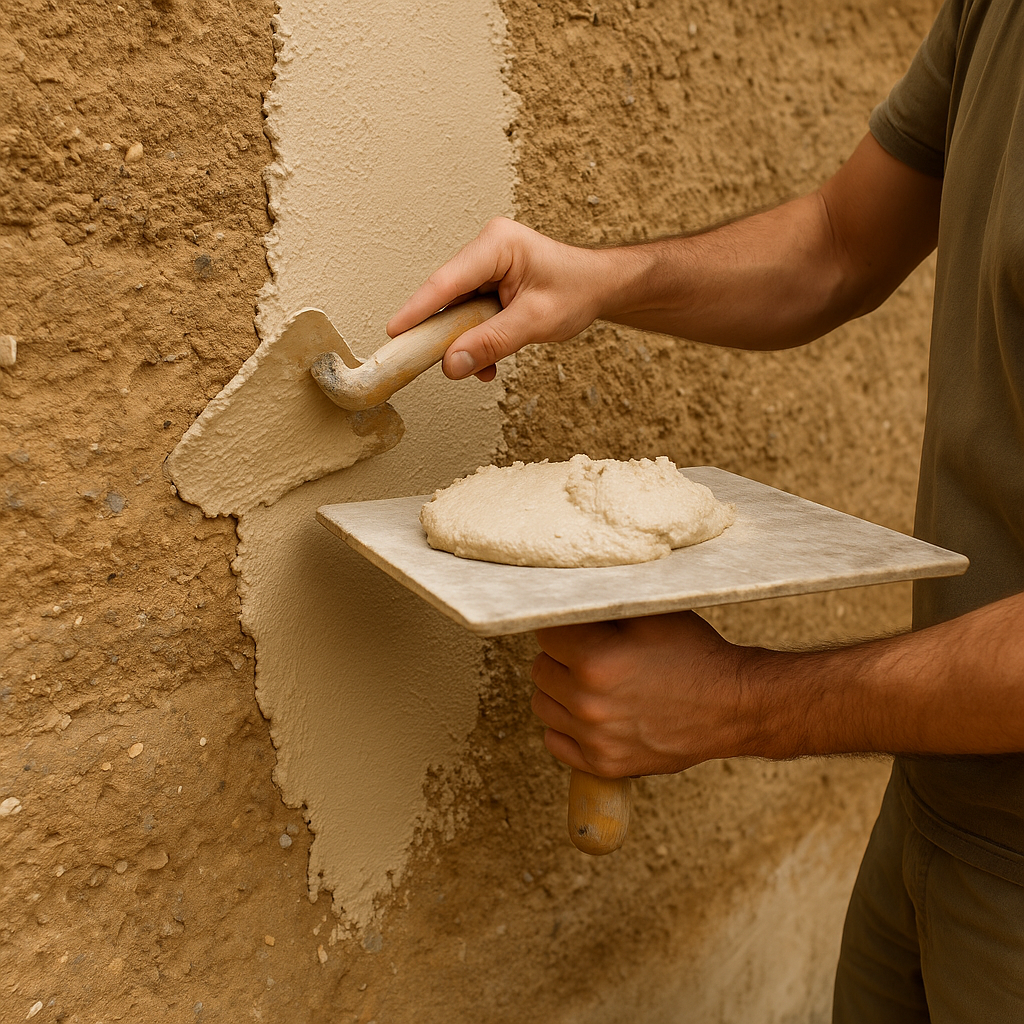 Enduit sur Mur en Pisé